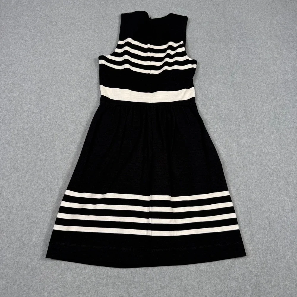 Madewell Black White Striped Nautical Sleeveless Fit Flare Dress XS Jersey